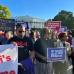 Protest at White House on October 9, 2022. Photo: Twitter @GordonTWhitman.