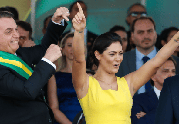 Jair and Michelle Bolsonaro. Photo: Kawsachun News.