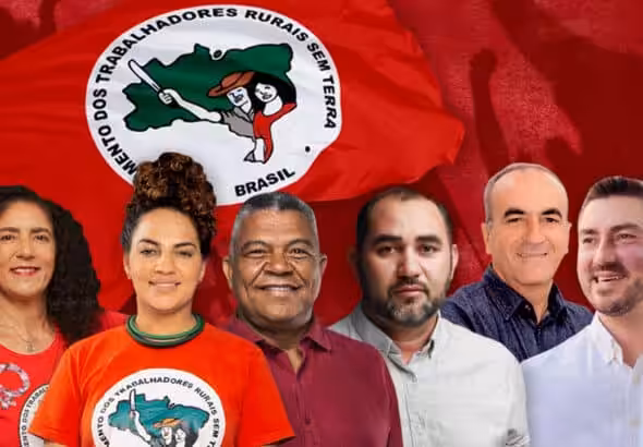 MST candidates from left to right: Marina, Rosa Amorim, Valmir Assunção, Missias, Marcon, Adão Pretto. Photo: MST.
