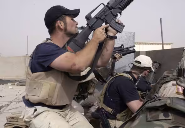 Employees of the US firm Blackwater participated in a shooting in the Iraqi city of Najaf in April 2004. Photo: Gervasio Sanchez (AP).