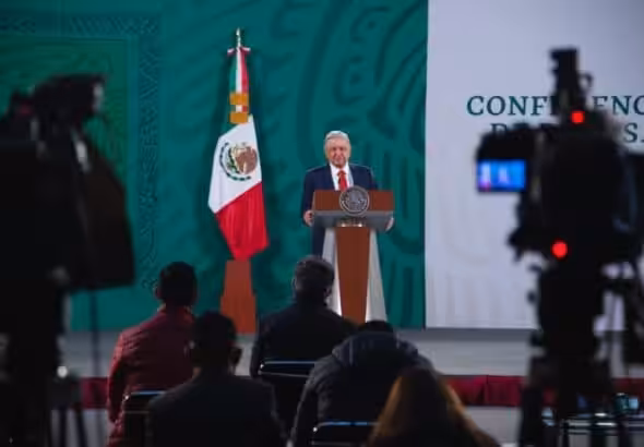 Mexican President Andrés Manuel López Obrador during one of his regular morning press conferences, January 21, 2021. File photo.