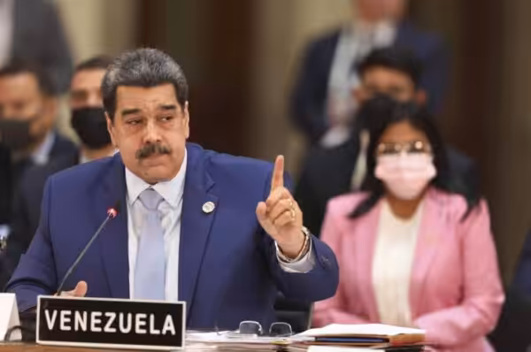 Venezuelan President Nicolás Maduro during his speech at the CELAC summit in September 2021. Where Uruguayan president Lacalle opted to become a mouthpiece of Washington, attacking Cuba and Venezuela. Photo: AP.