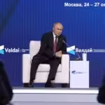 Russian President Vladimir Putin attends the plenary session of the Valdai Discussion Club forum in the Moscow region on October 27, 2022. Photo: Pavel Byrkin/AFP.