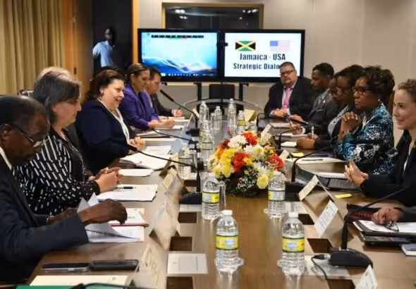 Victoria Nuland during the US–Jamaica Strategic Dialogue. Photo: Twitter @UnderSecStateP.