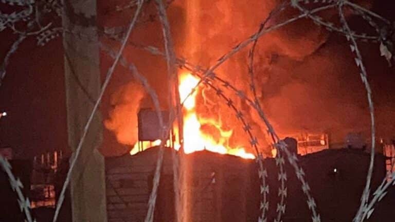 The image is grabbed from footage circulating in media shows the aftermath of what was reported to be an attack on an Iranian convoy of fuel tankers bound for Lebanon on the Iraqi-Syrian border. Photo:PressTV