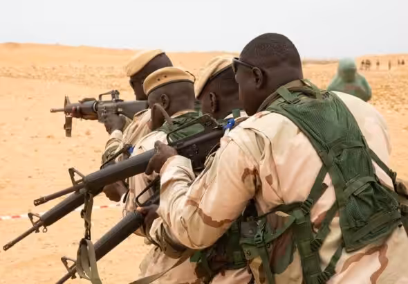 Senegalese soldiers training during Africa Lion, US Africa Command’s annual exercise, at Cap Draa, Morocco, in June 2021. Photo: US Army/St. Nathan Baker.