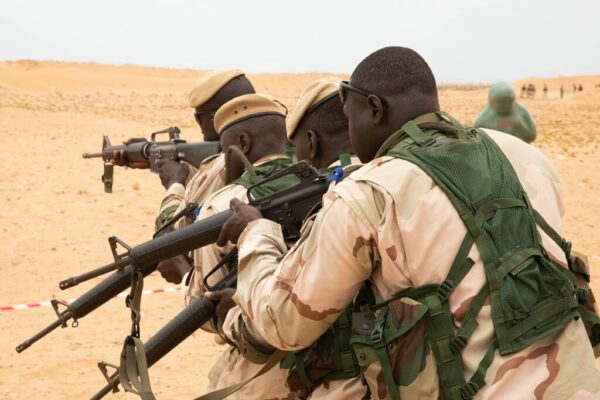 Senegalese soldiers training during Africa Lion, US Africa Command’s annual exercise, at Cap Draa, Morocco, in June 2021. Photo: US Army/St. Nathan Baker.