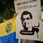 Free Alex Saab protest sign. File photo.