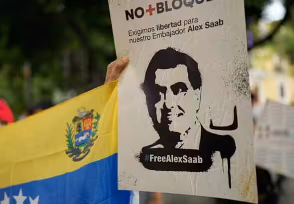 Free Alex Saab protest sign. File photo.