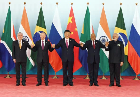 BRICS heads of states at the 9th BRICS Summit at Xiamen International Conference and Exhibition Center in Xiamen City, China. Photo: TPG/Getty Images.