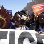 Protest outside the COP27 venue, against climate inaction by developed countries. Photo: AP.