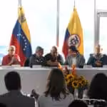 First round of the peace talks between the Colombian government and the ELN in Caracas, December 2022. Photo: María Isabel Batista.