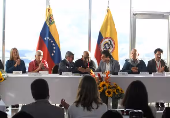 First round of the peace talks between the Colombian government and the ELN in Caracas, December 2022. Photo: María Isabel Batista.