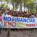 Indigenous groups of Honduras holding a protest against Dutch bank FMO in 2014. Photo: COPINH.
