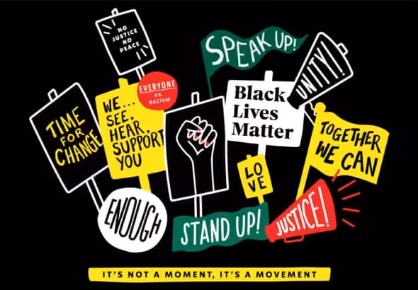Artwork designed by Starbucks Coffee for worker’s t-shirts during the Black Lives Matter furor, January 2020. Photo: Twitter/@Starbucks.