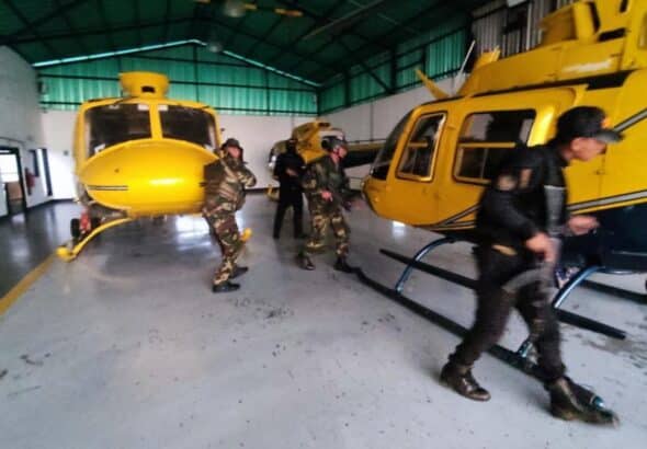 FANB with seized aircraft parts used for the trafficking of illegal mining and strategic materials. Photo: @dhernandezlarez.