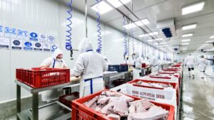 Workers at a meat production facility in Venezuela. File photo.