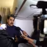 Venezuelan President Nicolas Maduro giving statements to the press during his flight back to Venezuela after his participation in the 27th Conference of the Parties of the UNFCCC (COP27) in Sharm El-SHeik, Egypt, November 9, 2022. Photo: Últimas Noticias.