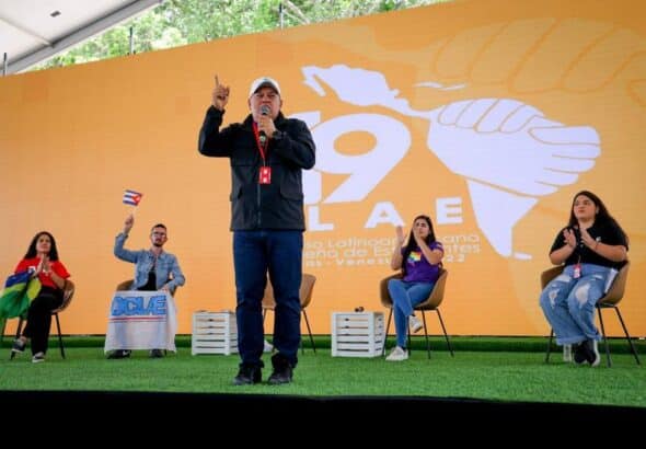Diosdado Cabello speaking at the 19th Congress of the Latin American and Caribbean Continental Student Organization (OCLAE). Photo: File.