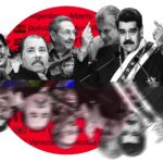 Photo composition showing leftist Latin American presidents, from left to right: Lula da Silva, Xiomara Castro, Daniel Ortega, Raúl Castro, Miguel Díaz-Canel, Nicolás Maduro and Pedro Castillo. Photo: adnamerica.