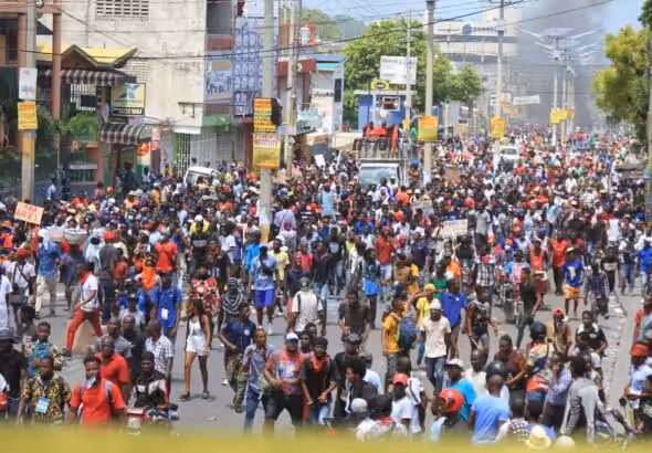 Protest in Haiti against the impending US-led military intervention. Photo: Haiti Liberté.