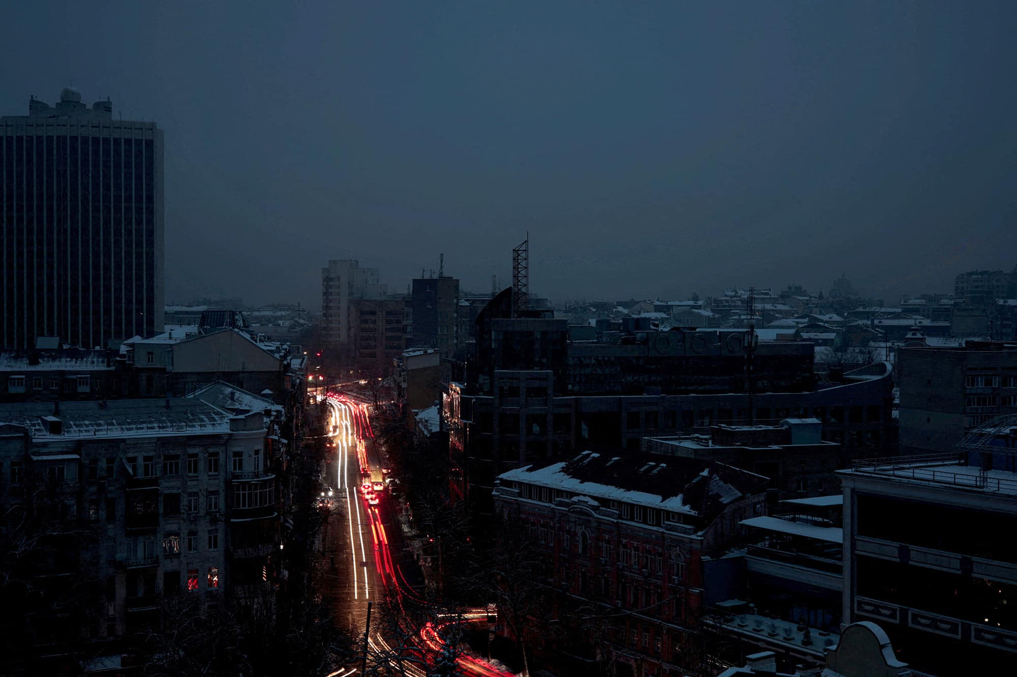 Blackout in Kiev, November 23, 2022, due to Russian missile strikes. Photo: Reuters/Vladyslav Sodel.