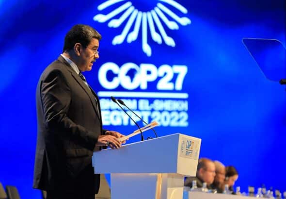 President Nicolás Maduro speaking at the 27th United Nations Conference on Climate Change in Sharm El Sheikh, Egypt. Photo: Presidential Press (Venezuela). 