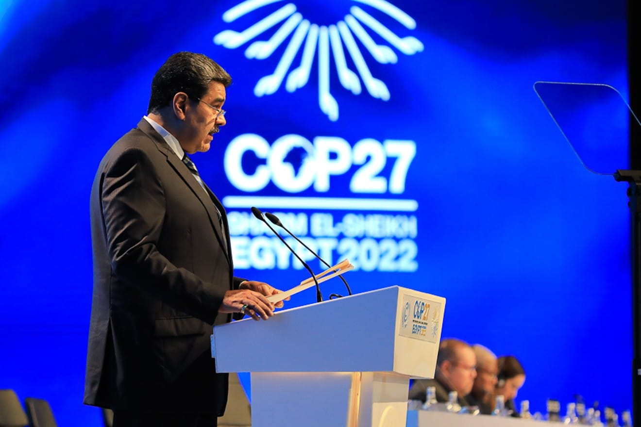 President Nicolás Maduro speaking at the 27th United Nations Conference on Climate Change in Sharm El Sheikh, Egypt. Photo: Presidential Press (Venezuela). 