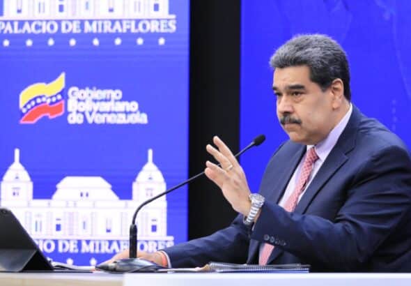 Venezuelan President Nicolas Maduro during a press conference with international correspondents at Miraflores Palace. November 30, 2022. Photo: Presidential Press.
