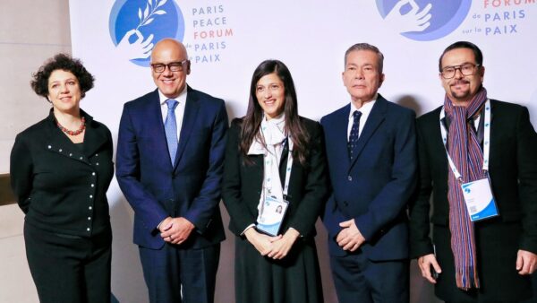 The president of the Venezuelan National Assembly, Jorge Rodriíguez at the Paris Peace Forum. Photo: Paris Peace Forum.