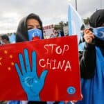 Ethnic Uyghur demonstrators take part in a protest against China, in Istanbul, Turkey, October 1, 2021. .File Photo: Reuters/Dilara Senkaya.
