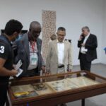 Roland Lumumba, son of Congolese independence leader Patrice Lumumba, accompanied by Venezuelan Minister of Culture Ernesto Villegas, visits an exhibition at the Museum of Fine Arts, in Caracas, Venezuela. Photo: Twitter/@VillegasPoljak.
