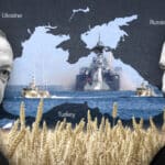 Turkish President Recep Tayyip Erdoğan (left) and Russian President Vladimir Putin (right), with the map of the Black Sea in the backdrop. Photo: The Cradle.