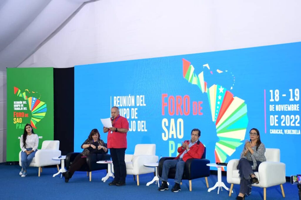 Meeting of the working group of the São Paulo Forum, in Caracas, on November 18, 2022. Photo: PSUV