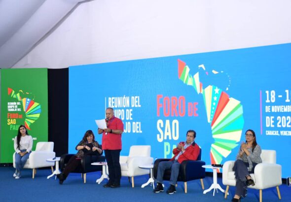 Meeting of the working group of the São Paulo Forum, in Caracas, on November 18, 2022. Photo: PSUV