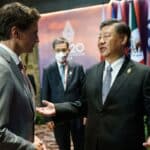 Canada's Prime Minister Justin Trudeau speaks with China's President Xi Jinping at the G20 Leaders' Summit in Bali, Indonesia, November 16, 2022. Adam Scotti/Canadian Prime Minister's Office.