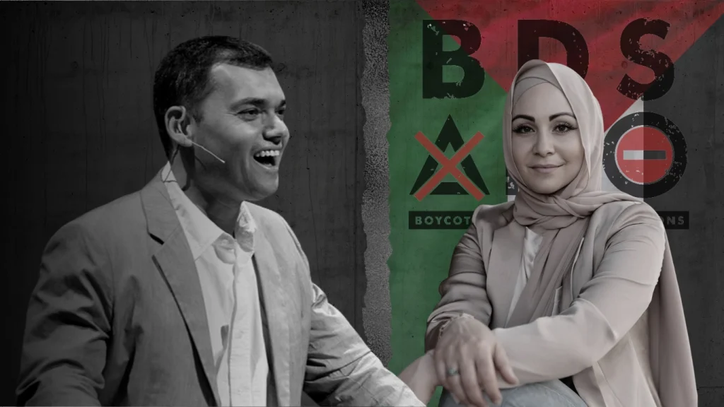 Peter Beinart (left) and Mnar Adley (right). Photo: MintPress News.