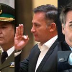 Yuri Calderón, former Bolivian Police General, Fernando López Julio, former Bolivian Minister of Defense and Jair Bolsonaro, President of Brazil. Photo: Kawsachun News.