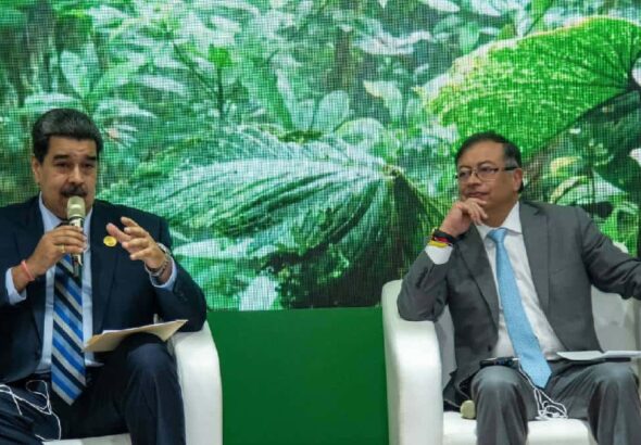 Presidents Maduro of Venezuela and Petro of Colombia speak at COP27 in Egypt. Photo: Presidential Press (Colombia). 