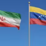 Flag of Iran (left) and flag of Venezuela (right). Photo: Getty Images.