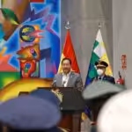 Bolivian President Luis Arce inaugurating the new military high command. Photo: Facebook Lucho Arce.