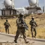 American soldiers patrolling near an oil production. Photo: AFP.