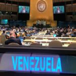 Venezuelan seat in the UN General Assembly floor. Photo: Misión Verdad.
