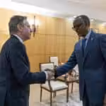US Secretary of State Antony Blinken with Rwandan President Paul Kagame in Kigali, Rwanda, on August 11, 2022. Photo: AFP.