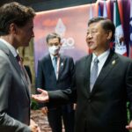 Canada's Prime Minister Justin Trudeau speaks with China's President Xi Jinping at the G20 Leaders' Summit in Bali, Indonesia. Photo: video grab.
