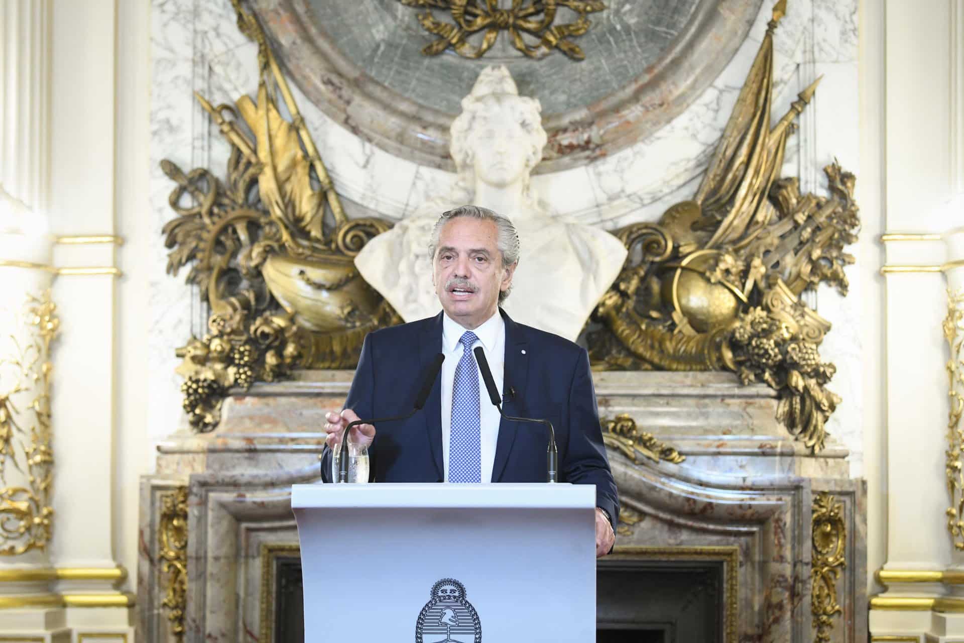 President Alberto Fernández of Argentina emphasized that his country needs honest officials, free from corruption, and honest judges. Photo: EFE.