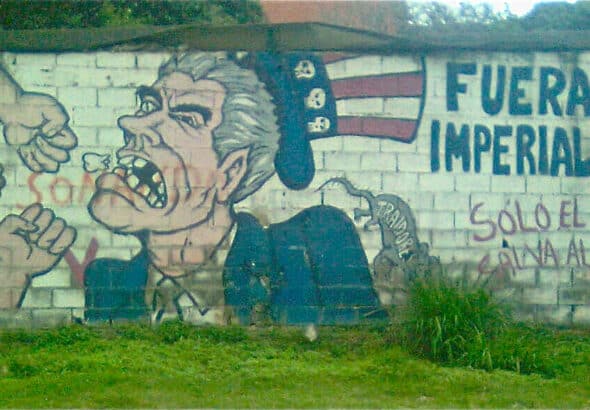 Anti-imperialist Mural in Caracas, Venezuela. Photo: Erik Cleves Kristenson/Black Agenda Report. 