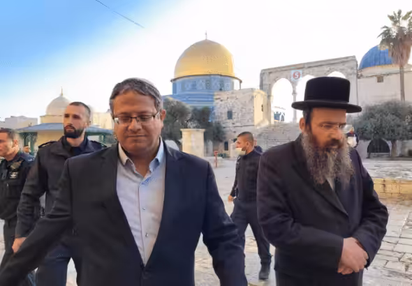 Fer-right Israeli politician Itamar Ben Gvir storms Al-Aqsa Mosque. Photo: Ben-Gvir Twitter page.