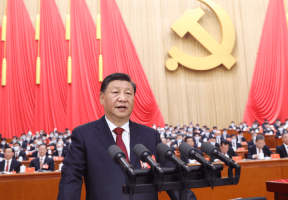 Chinese President Xi Jinping delivers a speech during the opening ceremony of the 20th National Congress of China's ruling Communist Party in Beijing. Photo: AP.