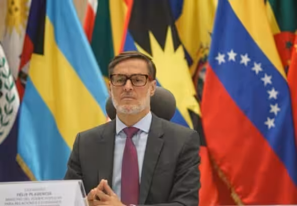 Ambassador Félix Plasencia during a CELAC summit, December 2021. Photo: Twitter/@EmbaVEChina/File photo.